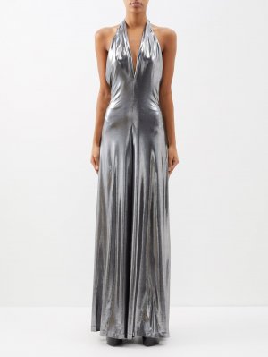 Платье макси liquid lamé из джерси , серебряный Pucci