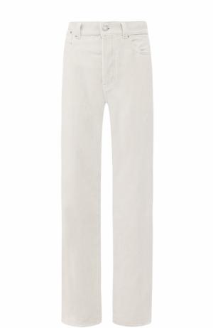 Бархатные широкие джинсы Dries Van Noten. Цвет: белый