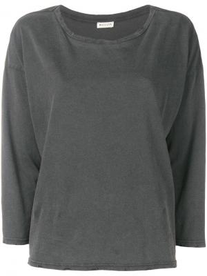Состаренная футболка с длинными рукавами Masscob. Цвет: серый