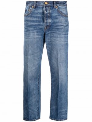 Укороченные джинсы средней посадки Tory Burch. Цвет: синий