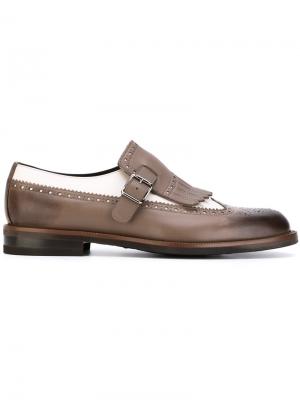 Ботинки-монки с бахромой Ermenegildo Zegna. Цвет: коричневый