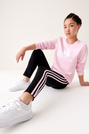 Спортивная одежда Junior Essentials AEROREADY с завышенной талией и 3 полосками adidas, черный Adidas