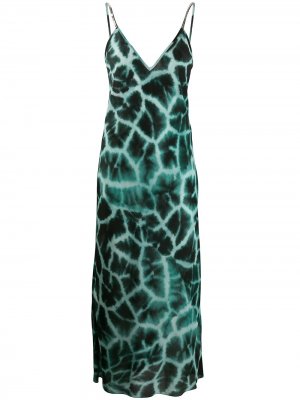 Длинное платье с принтом Roberto Cavalli. Цвет: зеленый