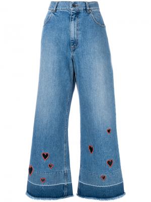 Укороченные джинсы с вырезными деталями Vivetta. Цвет: синий