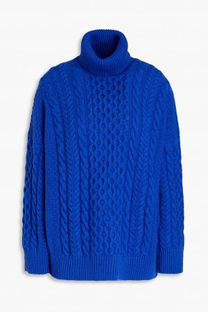 Шерстяной свитер с высоким воротником косой вязки Annis &DAUGHTER, синий &Daughter