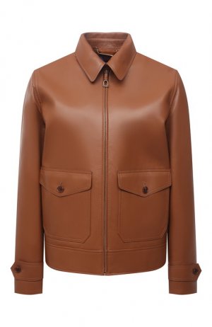 Кожаная куртка Ralph Lauren. Цвет: коричневый