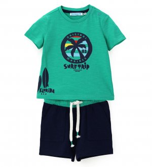 Комплект (футболка+шорты) для маленького мальчика (9-12 месяцев (Рост 74-80)) Original Marines. Цвет: зеленый