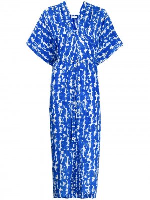 Платье оверсайз с короткими рукавами Christian Wijnants. Цвет: синий
