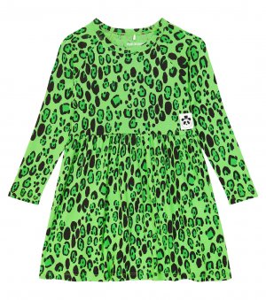 Платье из хлопкового джерси с леопардовым принтом , зеленый Mini Rodini
