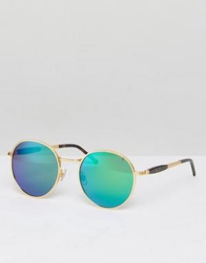 Солнцезащитные очки с зеркальными стеклами Dakota Wildfox. Цвет: золотой
