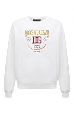 Хлопковый свитшот Dolce & Gabbana. Цвет: белый