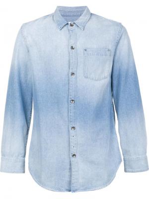 Джинсовая рубашка с нагрудным карманом Robert Geller. Цвет: синий