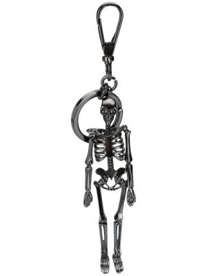 Брелок для ключей с подвеской-скелетом Alexander McQueen. Цвет: серебристый