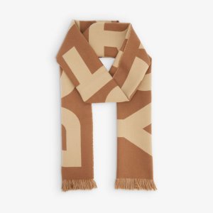 Шерстяной шарф с футбольным логотипом , коричневый Burberry