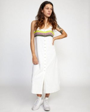 Женское Миди-Платье Selma RVCA. Цвет: белый
