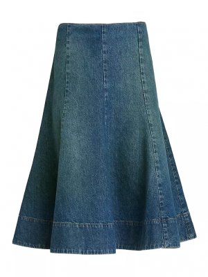 Расклешенная джинсовая юбка миди Lennox , цвет archer Khaite