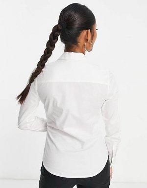 Белая приталенная рубашка с длинными рукавами ASOS DESIGN Petite