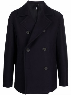 Короткое двубортное пальто Hevo. Цвет: синий