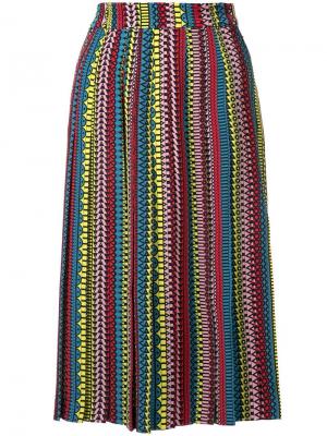 Плиссированная юбка с узором Holly Fulton. Цвет: многоцветный