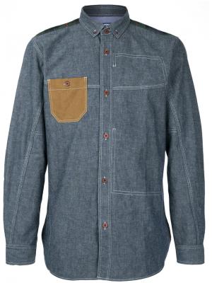 Джинсовая рубашка с контрастным карманом Junya Watanabe Comme Des Garçons Man. Цвет: синий