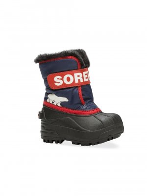 Непромокаемые ботинки Snow Commander с подкладкой из искусственного меха для малышей и маленьких детей , красный Sorel