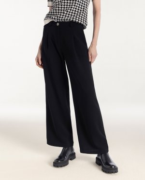 Однотонные женские брюки с карманами , черный Naulover. Цвет: черный