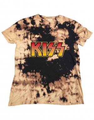 Классическая футболка унисекс с логотипом группы Dip Dye KISS, черный Kiss