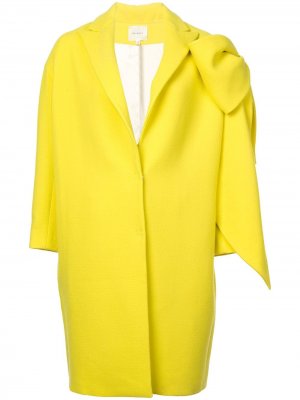 Пальто-кокон с декором Delpozo. Цвет: желтый