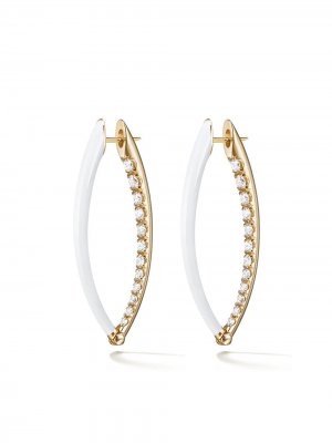 Золотые серьги-кольца Cristina с бриллиантами Melissa Kaye. Цвет: золотистый