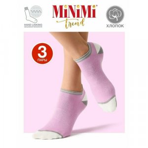 Носки , 3 пары, размер 35-38, фиолетовый MiNiMi. Цвет: фиолетовый