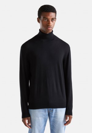 Вязаный свитер TURTLENECK IN PURE United Colors of Benetton, цвет black Benetton