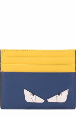 Кожаный футляр для кредитных карт с отделкой Bag Bugs Fendi. Цвет: синий