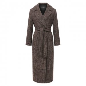 Шерстяное пальто Simonetta Ravizza. Цвет: коричневый