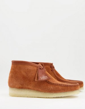 Светло-коричневые замшевые ботинки wallabee-Коричневый цвет Clarks Originals