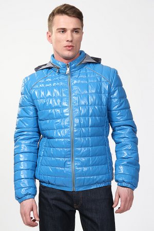 Куртка кожаная FRANKO ARMONDI. Цвет: голубой