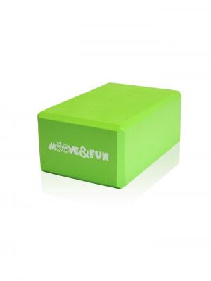 Блок для занятий йогой светло-зеленый Moove&Fun. Цвет: светло-зеленый