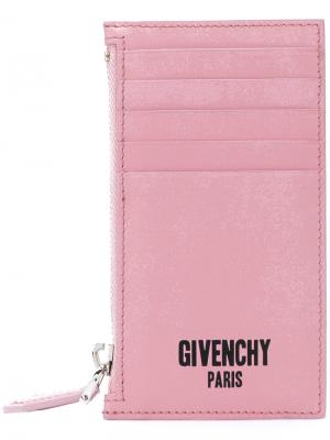Визитница с принтом логотипа Givenchy. Цвет: розовый и фиолетовый
