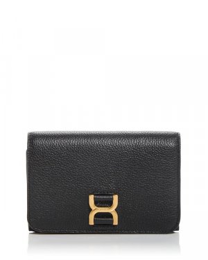 Компактный кожаный кошелек Marcie среднего размера Chloe, цвет Black Chloé