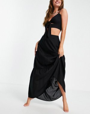 Черная пляжная юбка макси от комплекта Esmee Exclusive-Черный цвет Esmée