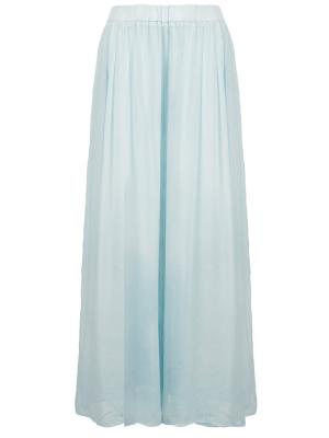 Шелковая юбка 120% Lino. Цвет: голубой