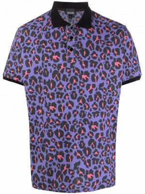 Рубашка поло с леопардовым принтом Just Cavalli. Цвет: фиолетовый