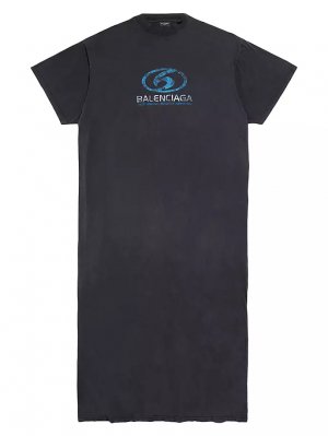Платье-футболка макси Surfer , черный Balenciaga