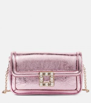 Кожаная сумка через плечо jeu de fille , розовый Roger Vivier