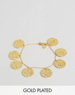 Позолоченный браслет с монетками Gorjana. Цвет: золотой