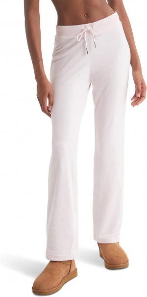 Велюровые брюки в рубчик на талии со шнурком , цвет Soft Glow Juicy Couture