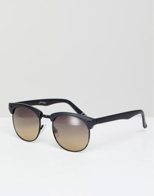 Солнцезащитные очки в стиле ретро с черной оправой и градиентными стеклами Jeepers Peepers. Цвет: черный