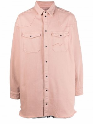 Куртка-рубашка с бахромой 7 For All Mankind. Цвет: розовый