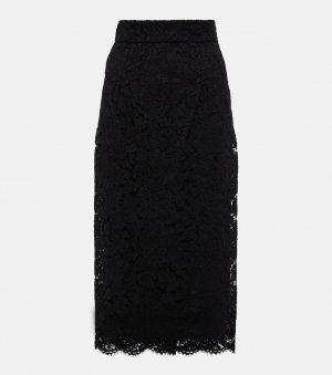 Кружевная юбка миди с высокой посадкой DOLCE&GABBANA, черный Dolce&Gabbana