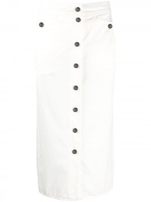 Джинсовая юбка с завышенной талией Etro. Цвет: белый