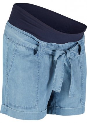 Шорты для беременных из льна в джинсовом стиле, голубой Bpc Bonprix Collection